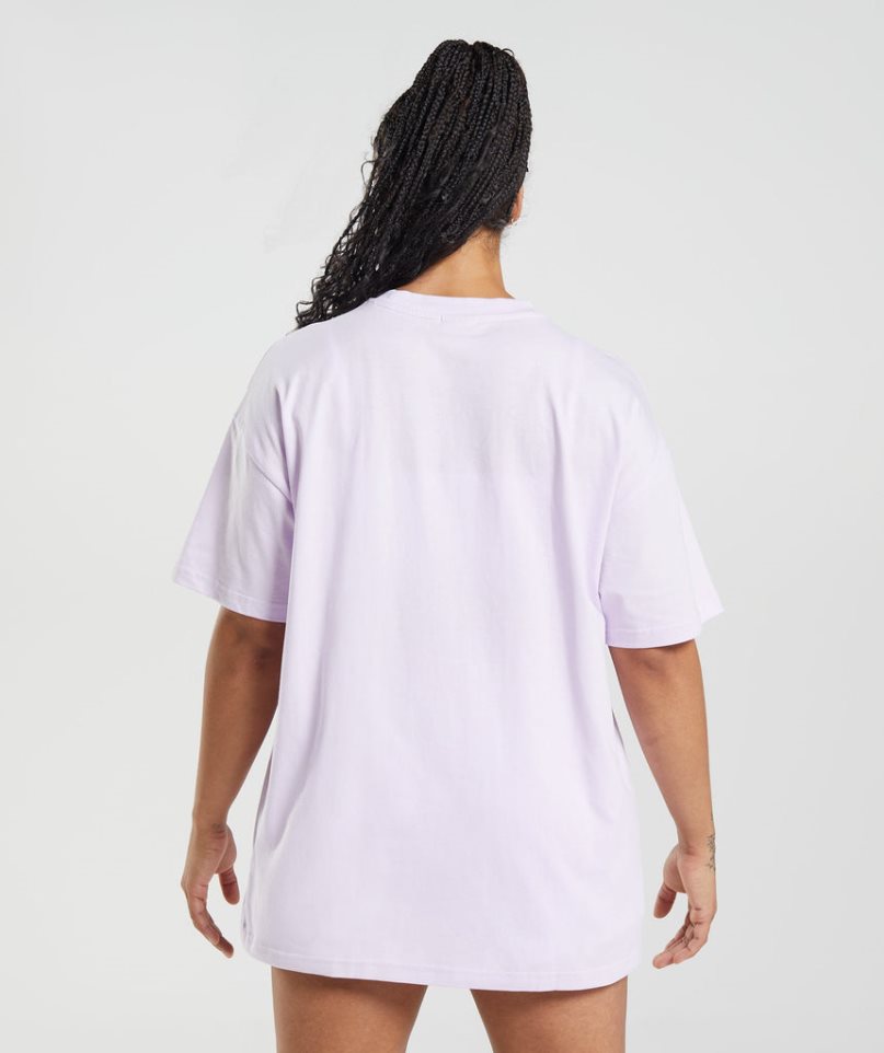 Women's Gymshark Legacy Oversized T-Shirts Light Purple | CA D0678A